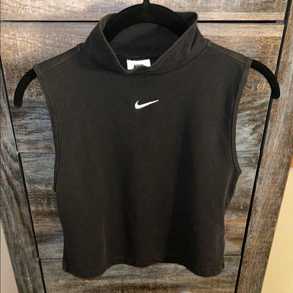 Nike Black Sleeveless Muscle Tee Crop
